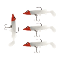 4Pcs 8cm 7g Soft Lead Fishing Lures Long T Tail Transparent Baits Treble Hook