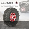 4Pcs AUSTAR AX-4020B 1.9 Inch 110mm 1/10 Rock Crawler Tires with Alloy Beadlock Wheel Rim for D90 SCX10 AXIAL RC4WD TF2 RC Car