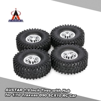 4Pcs AUSTAR AX-5020G 1.9 Inch 120mm Tires with Metal Electroplated Hub for 1/10 Traxxas Redcat SCX10 AXIAL RC4WD TF2 Rock Crawler