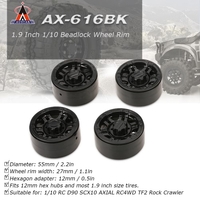 4Pcs AUSTAR AX-616GL 1.9 Inch 1/10 Rock Crawler Plating Beadlock Wheel Rim Hub for D90 SCX10 AXIAL RC4WD TF2 RC Car