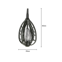 4PCS Bait Cages Inline Method Feeder Basket Fishing Lure Cage Fish Bait Basket Holder Fishing Accessories with Lead Sinker 30g 40g 45g 60g