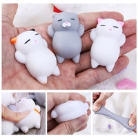 4Pcs Cat Colorful Adorable Cute Animal Hand Wrist Squeezing Fidget Toys Squishy Mini Stress Relief Squeeze Doll Slow Risng Venting Ball