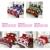 4pcs Cotton Material 3D Printed Cartoon Merry Christmas Gift Santa Claus Bedding Set Comfort Deep Pocket Bedclothes Duvet Quilt Cover Bed Sheet 2 Pillowcases
