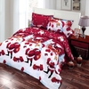 4pcs Cotton Material 3D Printed Cartoon Merry Christmas Gift Santa Claus Bedding Set Comfort Deep Pocket Bedclothes Duvet Quilt Cover Bed Sheet 2 Pillowcases