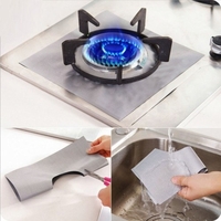 4pcs Glass Fiber Gas Cooker Protection Pad Reusable Burner Cover Liner Mat Boiler Face Clean Pads Tools of Home Kitchen