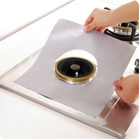 4pcs Glass Fiber Gas Cooker Protection Pad Reusable Burner Cover Liner Mat Boiler Face Clean Pads Tools of Home Kitchen