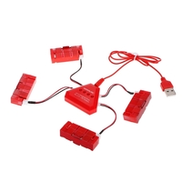 4pcs GoolRC 400mAh 3.7V 25C LiPo Battery with 4 in 1 U4 USB Charger for T37 Mini JJRC H37 Mini RC Quadcopter