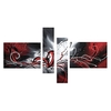 4Pcs Hand-painted Oil Painting Set Flowing Lines Modern Abstract Picture for Home Living Room Bedroom Office Hotel Decoration
