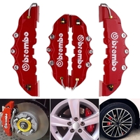 4PCS High Quality ABS Plastic Car Truck Brake Caliper Covers 3D Red Useful Car Universal Disc Brake Caliper Covers Size:2pcs of S and 2pcs of M