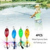4PCS Metal Sequins Fishing Hard Spinner Lure Spinnerbait Metal Fishing Lure Bass Fishing Lures Fly Fishing Hook
