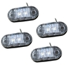 4pcs Oval Trailer Truck Sidelights Clearance Side Marker Light