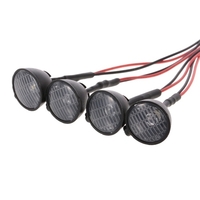 4pcs RC Car Multi-Function Round LED Light with Lampshade for 1/10 RC Crawler Car HSP REDCAT Axial SCX10 Traxxas TRX-4