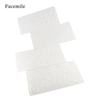 4PCS Roll Vine Plaid Plastic DIY Paper Cutting Dies Scrapbooking Embossing Folder Transparent Texture Mat Fonand Cake Biscuit Baking Mold