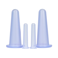 4Pcs Silicone Anti Cellulite Vacuum Cupping Glass Cupping Device Random Colors