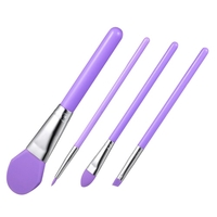 4Pcs Silicone Makeup Brush Kit Facial Mask Brush Foundation Eyeshadow Eyebrow Brush Cosmetic Tool Optional Color