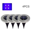 4PCS Solar Lawn Light Outdoor 4 Led Ground Lights