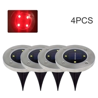 4PCS Solar Lawn Light Outdoor 4 Led Ground Lights