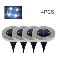 4PCS Solar Lawn Light Outdoor 4 Led Ground Lights