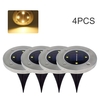 4PCS Solar Lawn Light Outdoor 4 Led Ground Lights