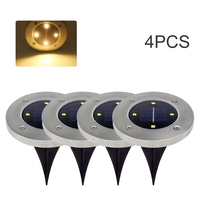 4PCS Solar Lawn Light Outdoor 4 Led Ground Lights