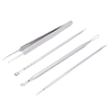 4Pcs Stainless Steel Blackhead Extractor Tool Facial Comedone Acne Blemish Remover Kit Treatment Set
