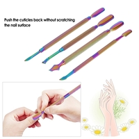 4pcs Stainless Steel Double-ended Nail Pusher Set Nail Cuticle Romover Anti-slip Manicure Pedicure Cuticle Pusher Dead Skin Trimmer Nail Cleaner With Storage Box