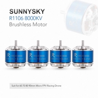 4pcs SUNNYSKY R1106 8000KV 1-2S Brushless Motor for 60 70 80 90mm Micro FPV Racing Drone Quadcopter