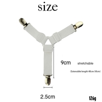 4PCS White Adjustable Triangle Bed Sheet Fasteners