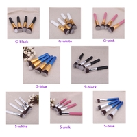 4Pcs Wood Makeup Brush Kit Professional Cosmetic Set Golden Ferrule Black
