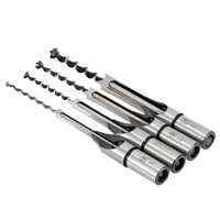 4pcs/set 1/4-1/2 Inch High Quality Woodworking Mortising Chisel Set Professional Square Hole Extended Drill 1/4" 5/16" 3/8" 1/2"