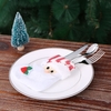 4pcs/set Santa Claus Christmas Cutlery Holders Fork Knife Spoon Bags Pocekts Set Christmas Decor Ornaments