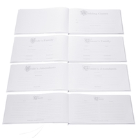 4pcs/set White Wedding Supplies Satin Flower Girl Basket + 7 * 7 inches Ring Bearer Pillow + Guest Book + Pen Holder with Starfish Decorations