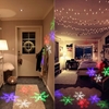 4W 4LED Moving Dynamic Snowflake Film Projector Light with Replaceable Base Pattern Decoration Garden Lawn Lamp Festival Spotlight for Christmas Xmas Party Wedding
