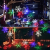 4W 4LED Moving Dynamic Snowflake Film Projector Light with Replaceable Base Pattern Decoration Garden Lawn Lamp Festival Spotlight for Christmas Xmas Party Wedding