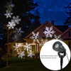 4W 4LED Moving Dynamic Snowflake Film Projector Light with Replaceable Base Pattern Decoration Garden Lawn Lamp Festival Spotlight for Christmas Xmas Party Wedding