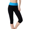 Casual Capris Sports Leggings with Contrast Wide Elasticed High Waist for Women