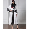 Casual Lace Robe Women Musulmane Turkish Abaya Muslim Dress Cardigan Robe Long Sleeve White