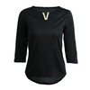 Casual Metal Decoration V-Neck Half Sleeve Women