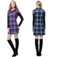 Casual Plaid Round Neck Long Sleeve Women