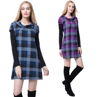 Casual Plaid Round Neck Long Sleeve Women