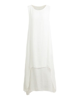Casual Retro Women Loose Dress Solid Sleeveless O-Neck Pockets Boho Long Maxi Dress Vestidos Plus Size
