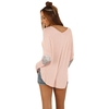 Casual Round Neck Long Sleeve Glittering Splice Irregular Hem Tops Women