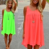 Casual Sexy Women Summer Backless Sleeveless Evening Party Dress Short Mini Casual Loose Beach