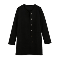 Casual Single-Breasted Pockets Long Sleeve Candy Color Oversized Coat
