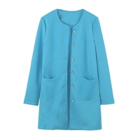 Casual Single-Breasted Pockets Long Sleeve Candy Color Oversized Coat