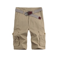 Casual Solid Multi-Pocket Military Army Style Cargo Bermudas Shorts for Men
