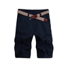 Casual Solid Multi-Pocket Military Army Style Cargo Bermudas Shorts for Men