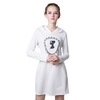 Casual Sport Women Sweatshirt Dress Print Long Sleeve Pockets Jumper Skater Shift Dress