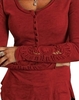 Casual Women Blouse Crochet Lace Splicing Long Sleeve Button Round Neck Hollow Solid T-Shirt Tops