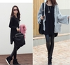Casual Women Loose T-Shirt Long Sleeve Zipper Detail Slouchy Pullover Long Tops Shirt Black